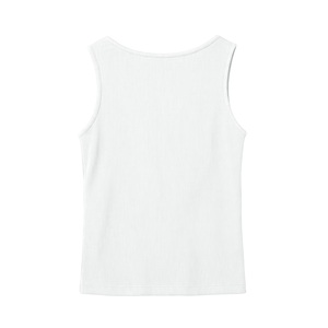 Top Deportivo de Algodón y Elastano de Alta Calidad para Mujer, Estilo Ribbed, Básico, Elástico, Liso, Blanco, Personalizado, Top Corto de Yoga para Mujer - Product Image 2