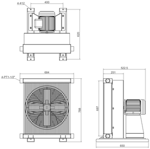 Refroidisseur d'huile à plaques et ailettes en aluminium refroidi par air pour machines hydrauliques de haute qualité, conception personnalisable, 380V/220V, garantie 1 an - Product Image 2