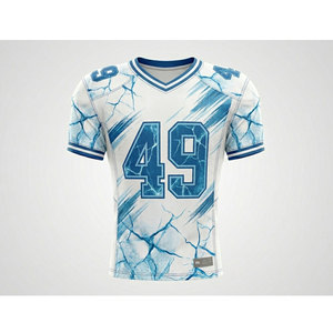 Maillot de football américain personnalisé de haute qualité, 100% polyester respirant, séchage rapide, imprimé par sublimation, manches courtes, grande taille - Product Image 1