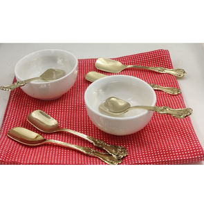 Cuchara de Latón Clásica con Mango Corto, Cuchara para Cena, Cubertería Nueva de Lujo, Juego de Cubertería Dorada, Cuchara de Alta Calidad - Product Image 2