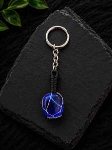 Llavero de Obsidiana Índigo con Diseño de Piedra Natural de 25mm, Accesorio de Cristal Portátil para Uso Diario y Regalos - Product Image 1
