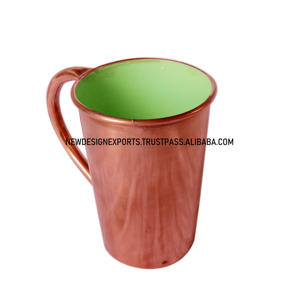 Tasses en cuivre écologiques de luxe modernes avec couvercle en métal jetable fêtes de mariage colorées accessoires pour boire Noël Halloween - Product Image 2