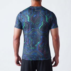 Camiseta de fabricante de ropa para hombre, producto de verano, elástica, con cuello redondo, para hombre. - Product Image 2