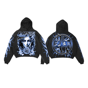 Top Quality Custom Graphic <b>Hoodie</b> Streetwear Fashion Oversized Pullover Black Trendy Printed Hooded Sweatshirt for <b>Men</b> & Women - Product Image 1