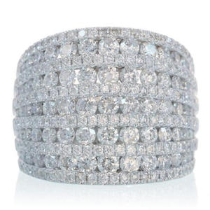 Round Brilliant Cut Moissanite Solid 925 Sterling Silver in Channel Set Wide Engagement Band <b>Statement</b> <b>Ring</b> for Unisex Men's - Product Image 1