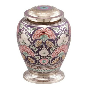 Urnas de cremación para adultos de latón de diseño multicolor de alta calidad y hermoso con urnas funerarias de metal con acabado de peltre para cenizas humanas - Product Image 6