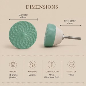 SHUBHAM Decorative Flower Cabinet <b>Knob</b> Porcelain Cabinet Handle Furniture Hardware for Kitchen <b>Drawer</b> Door - Product Image 3