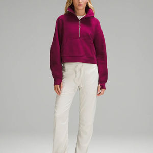 Sweat-shirts décontractés personnalisés pour femmes, demi-zip, chauds pour l'hiver, 100% coton, col montant avec emplacement pour logo sur le devant - Product Image 3