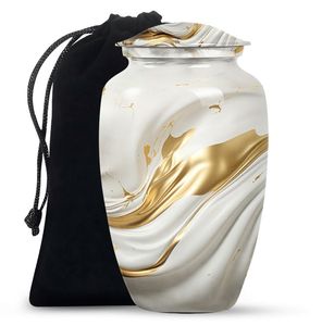 Urne en aluminium avec pochette pour cendres humaines, taille adulte - Sac de rangement protecteur, urne funéraire en métal - Urne à couvercle souple pour funérailles - Product Image 6