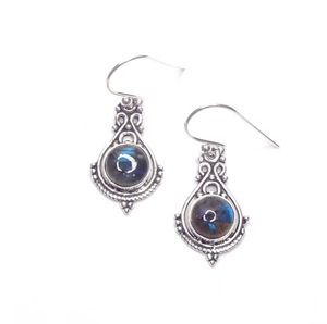Boucles d'oreilles tendance vintage de créateur en argent 925 avec labradorite bleue, bijoux pour toutes les occasions, pour femmes - Product Image 3