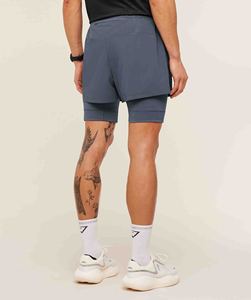 Shorts de sport pour homme 2 en 1 personnalisés, double couche, pour entraînement, course à pied et gym, avec doublure de compression intégrée et poches latérales - Product Image 2