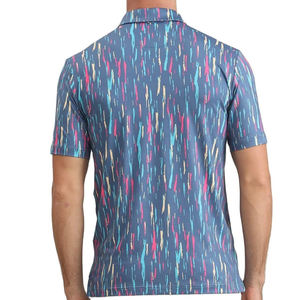 Camisetas de golf de poliéster para hombre, de alta calidad, con rayas, de secado rápido, sublimación personalizada, ODM, al por mayor. - Product Image 2