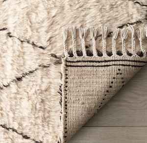 Tapis tufté à la main texturé, moderne et neutre, beige, à poils coupés, motif géométrique, décoratif pour salon et chambre - Product Image 5