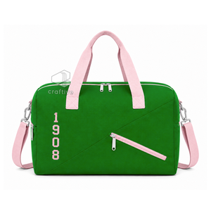Alpha | Kapa | Alpha Sorority Women's Duffel Bag Embroidered Weekender <b>Nylon</b> Luggage Bag For Travel Sports Collegiate <b>Tote</b> Bag - Product Image 1
