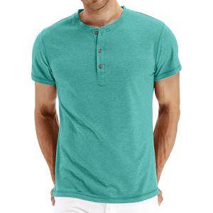 T-shirts Henley à 3 boutons en coton uni de couleur hiver, 65% coton et 35% polyester, personnalisables - Product Image 4