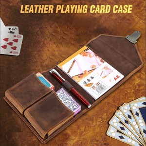 Boîte de rangement pour cartes de poker en cuir PU de qualité supérieure avec fermeture magnétique, pour un seul jeu de cartes - Product Image 2