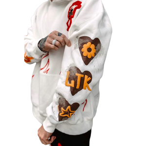 Sweat-shirts à capuche streetwear pour hommes, personnalisables avec logo, en coton mélangé épais, à épaules tombantes (2026) - Product Image 5