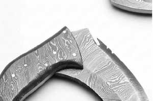 Handcrafted Damascus Steel Curved Utility Knife Full Tang Outdoor <b>Craft</b> Slicing <b>Tool</b> Pattern Scale Handle OEM Iron Crown Forge - Product Image 6