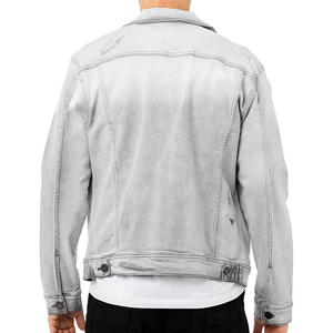 Veste en jean pour homme à séchage rapide avec boutons et patchs en chenille, design 2024, service OEM personnalisé, veste d'hiver - Product Image 1