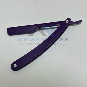 Navaja de Afeitar Profesional de Acero Inoxidable de Alta Calidad, Plegable, de Una Sola Hoja, Estilo Vintage, Color Morado, Personalizada - Product Image 5