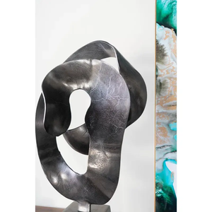 Sculpture en aluminium pour la décoration de la maison, statue d'art moderne, décoration de salon ou de bureau, sculpture polie moderne Everly Quinn. - Product Image 2