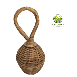 Sonajero de Ratán Hecho a Mano con Forma de Bollo, Juguete de Mimbre Natural Ecológico, Juguete Montessori para Bebés, Venta al por Mayor - Product Image 6