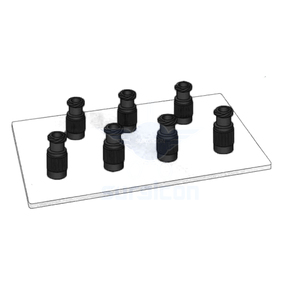 Adaptador de Transferencia de Fluidos de Precisión, Longitud 3 cm / 1-1/4 pulgadas, Acabado Negro Sure Lock, Conector Reutilizable de Metal para Jeringas - Product Image 1