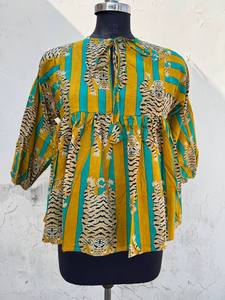 Trendy <b>Women</b>’s Cotton Block Print Mini <b>Dress</b> with Ethnic Charm - Product Image 1