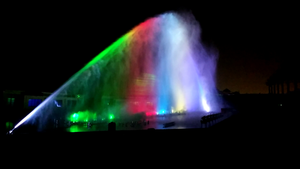 Modern Stainless Steel Outdoor Music Dancing Water Fountain with LED Lighted Laser <b>Projector</b> Show and Floating Design - Product Image 4