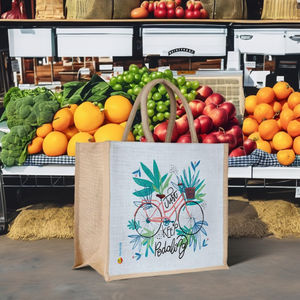 Sac d'épicerie en jute avec coton intégré pour les supermarchés, les magasins et les centres commerciaux - Product Image 1