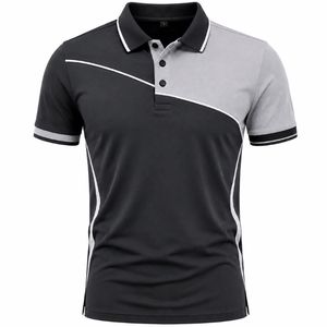 T-shirt décontracté pour homme en maille unie à manches courtes, polyester/coton, respirant, séchage rapide, logo avant, design rouge et noir, ODM - Product Image 5