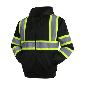 100% Polyester <b>Hi</b> <b>Vis</b> Pullover <b>Hoodie</b> Reflective Safety Security Work Wear Construction <b>Hoodie</b> In Solid Color - Product Image 4