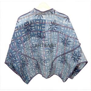 เสื้อแจ็คเก็ตผ้าฝ้ายทำมือ 100% จากอินเดีย ยี่ห้อ WOODEN BLOCK CRAFT  แบบ Kantha  รักษ์โลก ระบายอากาศได้ดี แห้งเร็ว คอจีน สำหรับผู้หญิง - Product Image 4