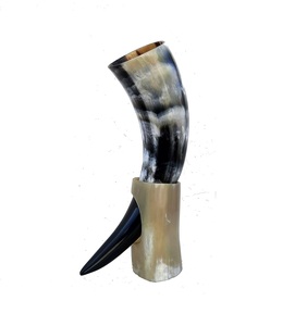 Handmade <b>Large</b> Drinking Horn Mug Natural Buffalo Horn <b>Cup</b> With Stand For Beer Mead Wine Drinking - Product Image 3