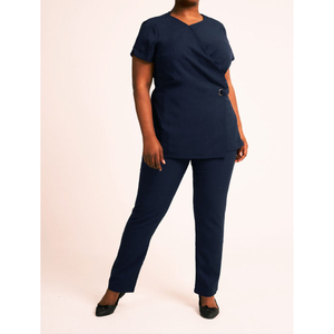 <b>Wrap</b> Style New Arrival Spa Uniform <b>Black</b> Design High Quality Uniform Spa Salon Tunic - Product Image 5