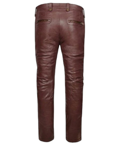Pantalon de moto ample en cuir véritable respirant côtelé pour homme, style streetwear décontracté, taille mi-haute, poids moyen - Product Image 4