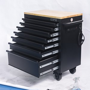 Wholesale CSPS 76cm 7-<b>Drawer</b> Mobile Tool Cabinet Matte Black Powder Coated Steel OEM 2-Year Warranty 680kg Capacity - Product Image 6