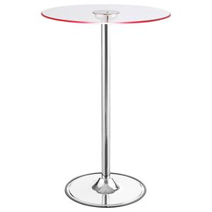 Tavolo da Bar Indra con Piano in Vetro Cromato e LED, Design Moderno per Uso Domestico o Commerciale - Product Image 2