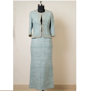 Conjunto de Falda Larga y Chaleco sin Mangas para Mujer, Elegante, para Fiesta, de Algodón, Diseño de Diseñador - Product Image 1