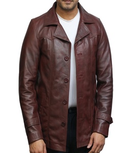 Manteau long en cuir véritable pour homme, chaud et imperméable à 50 %, respirant, de haute qualité, avec ceinture, personnalisable - Product Image 6