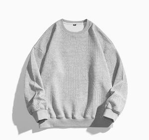 Sudadera Bordada de Invierno, Color Sólido, Algodón, Cuello Redondo, para Hombre - Product Image 4