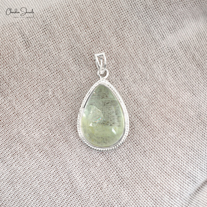 Colgante de cabujón en forma de pera de aguamarina y cuarzo ahumado, piedra de nacimiento de marzo, en plata de ley 925 con engaste de bisel y chapado en rodio, joyería de piedras preciosas - Product Image 2
