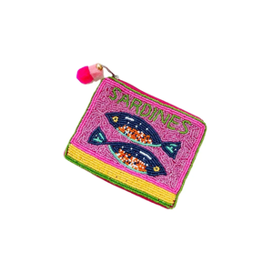 Porte-monnaie perlé avec fermeture éclair, style bohème fait main, motif marguerite blanche, avec dragonne pour femme - Product Image 3