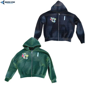 Sweat à capuche zippé personnalisé OEM 100 % coton molletonné, uni, unisexe, fermeture éclair intégrale, fournisseur - Product Image 5