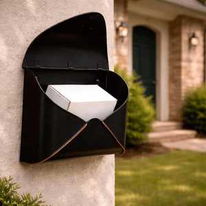 Boîte aux lettres murale en métal en gros - Finition noire mate avec brûleur de parfum intégré pour la poste - Product Image 6