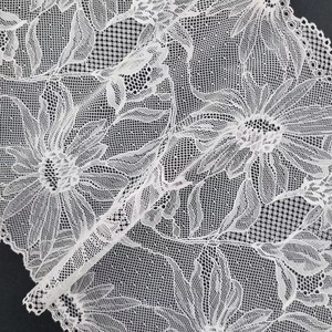Tela de Encaje Ligera de Spandex/Nylon con Estampado Floral Grande, Elegante y de Calidad Premium Coreana, 23cm, Elástica, para Vestidos de Novia y Ropa Interior - Product Image 6