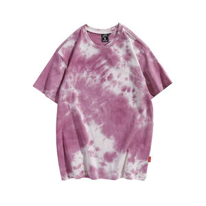 Camisetas Tie Dye de Corte Holgado, Algodón Teñido a Mano con Patrón en Espiral, Unisex, Estilo Urbano Juvenil, Ropa Transpirable de Verano - Product Image 1