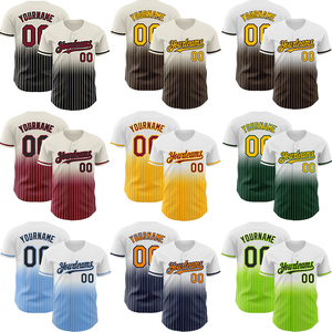 Camisetas de Béisbol con Degradado Cosido, Talla Estadounidense, Logotipo y Nombre Impresos, Personalizadas para Hombre, con Rayas Finas - Product Image 1