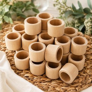 Porte-serviettes en bois sculpté, fait main, écologique, durable, design moderne pour la cuisine, le restaurant, les fêtes, la maison, la table - Product Image 1