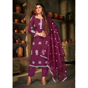 ผ้าไหมปักลายพร้อมไวน์ dupatta - Product Image 1